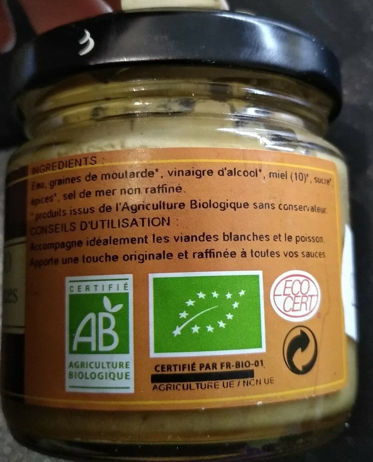 Open Food Facts Moutarde bio au miel et aux épices packshot