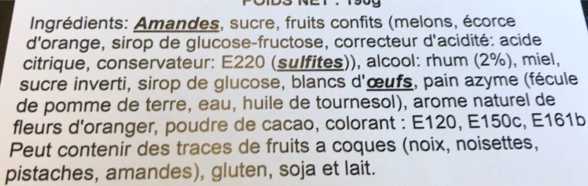 Open Food Facts Calirons rhum et chocolat packshot