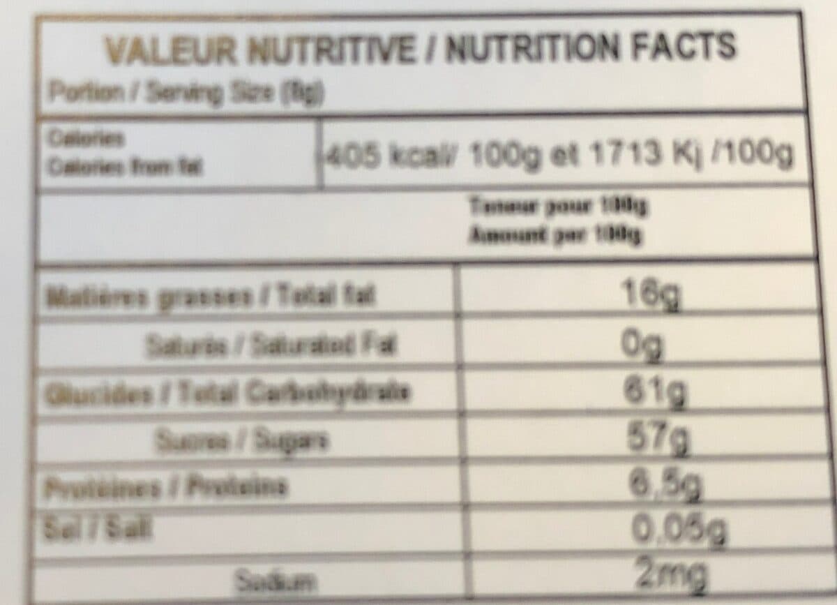 Open Food Facts Calirons rhum et chocolat packshot