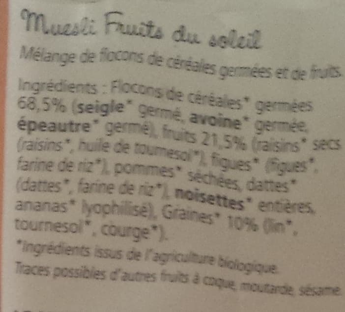 Germline My super food - Mueslis de céréales germées fruits du soleil packshot
