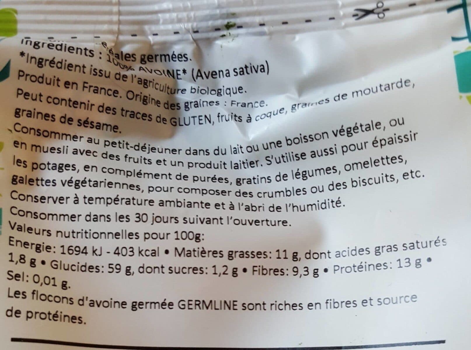 Germeline Flocons de céréales germées packshot