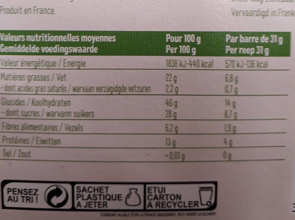 Open Food Facts Barre amande miel packshot