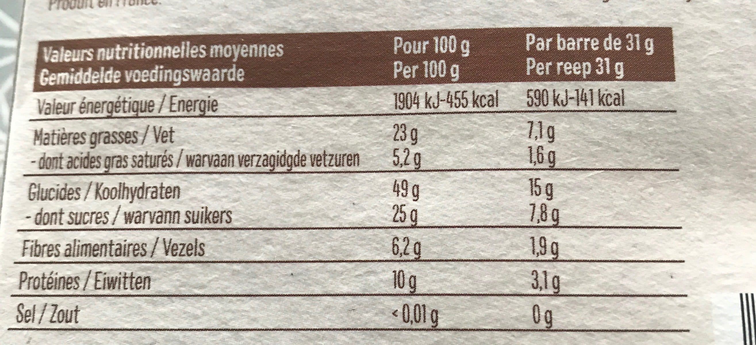 Open Food Facts Barre bio packshot