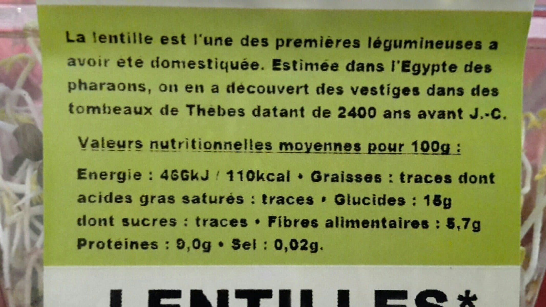 Open Food Facts Lentilles Germees packshot