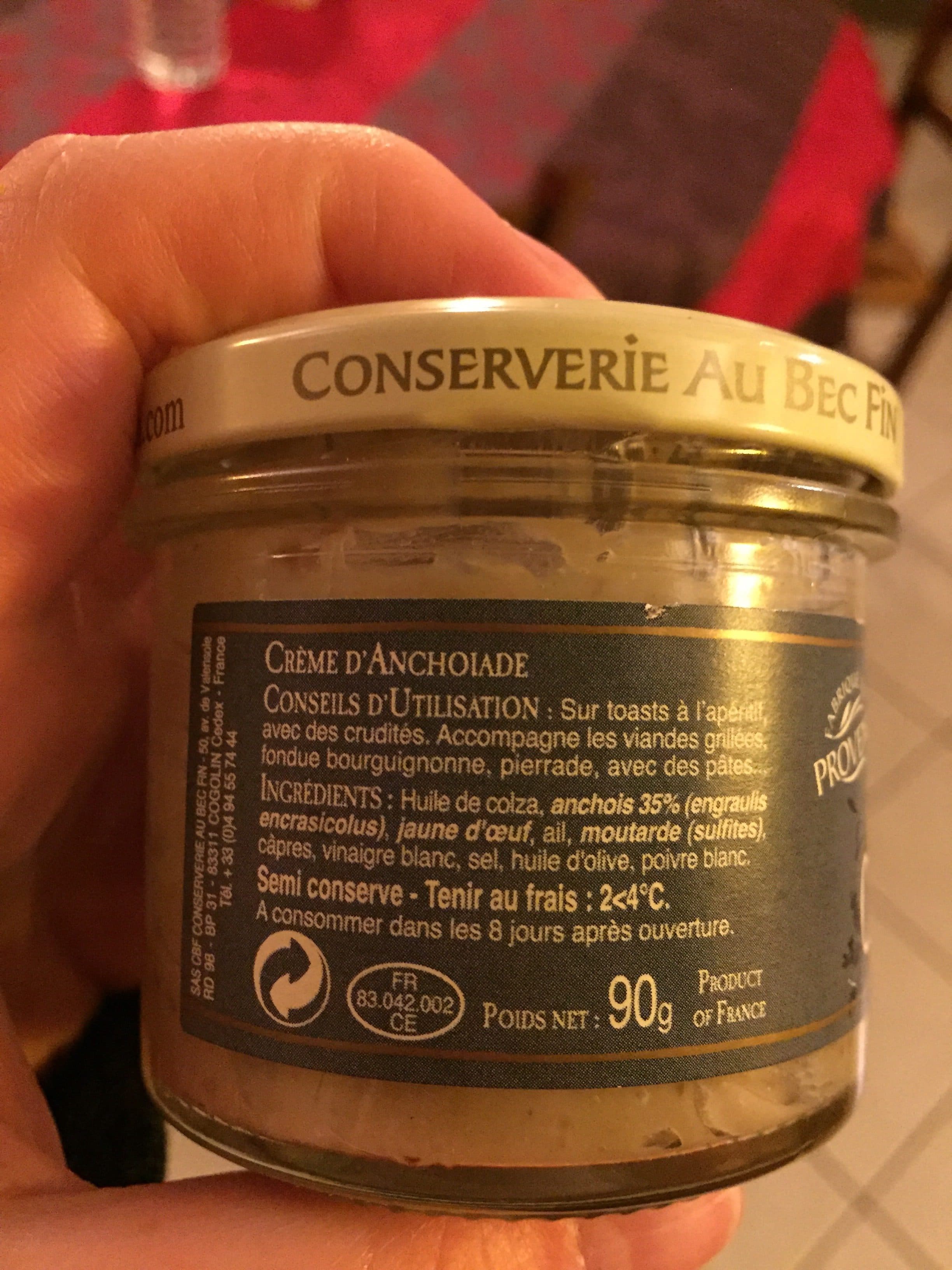 Au Bec Fin Creme d’anchoiade packshot