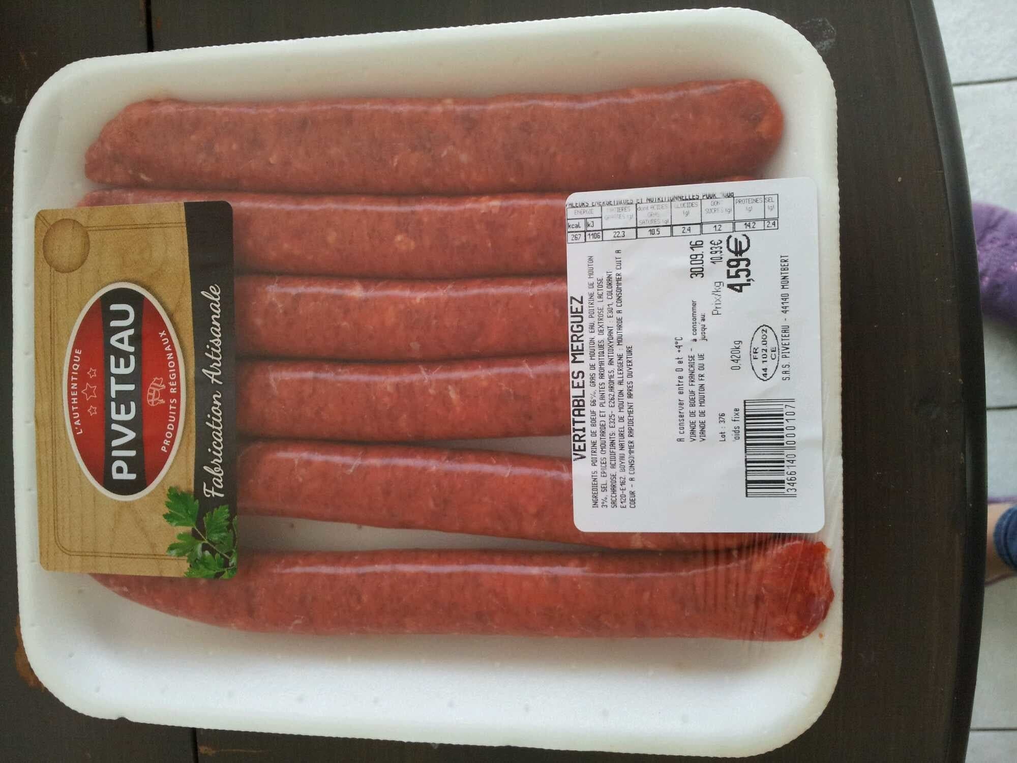 Piveteau Véritables merguez packshot
