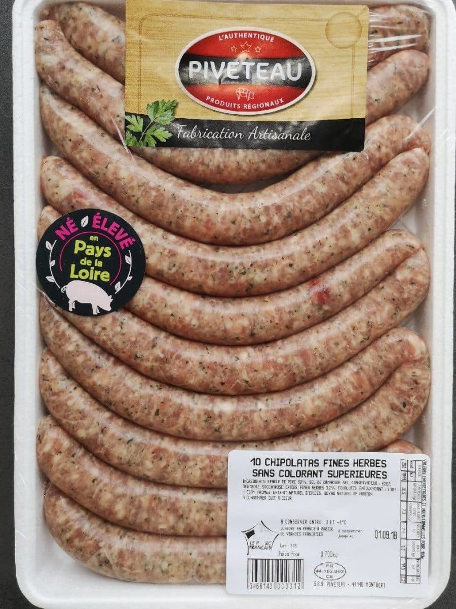 Piveteau 10 chipolatas fines herbes packshot