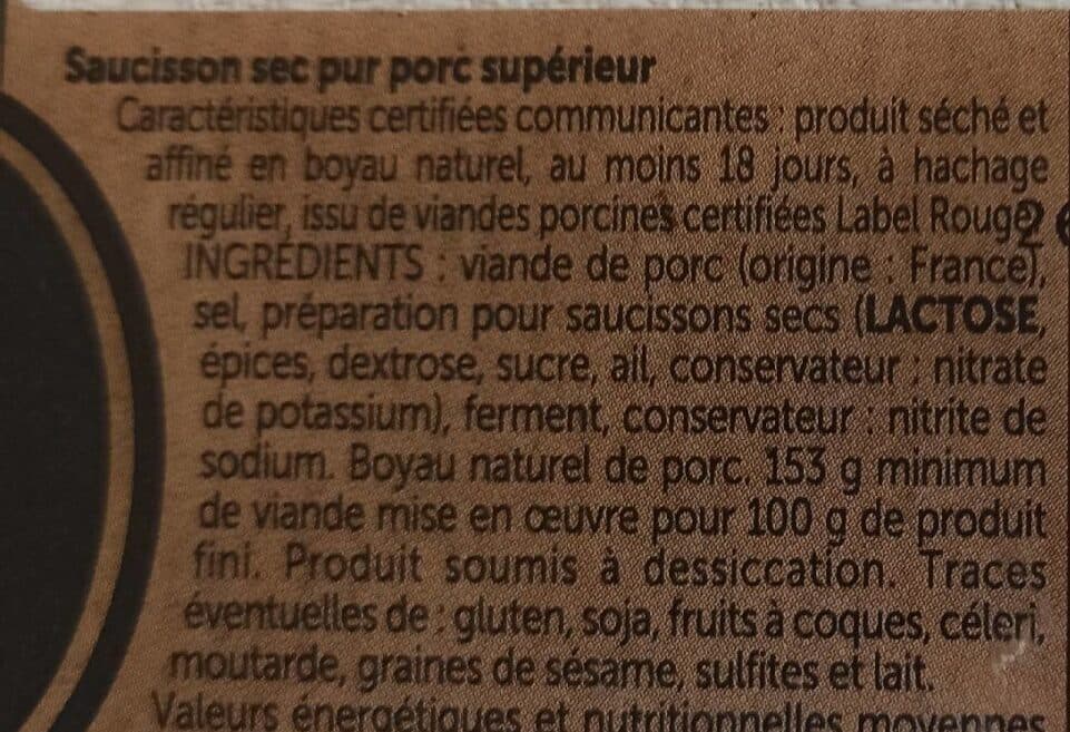Open Food Facts Saucisson sec packshot