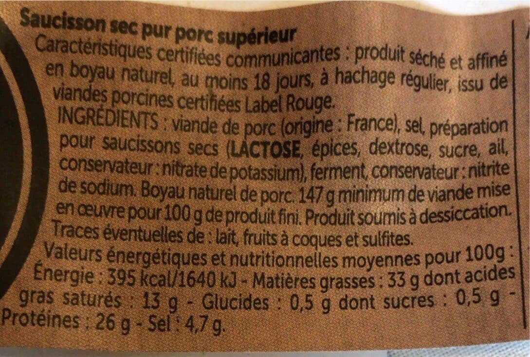 Open Food Facts Saucisson sec packshot