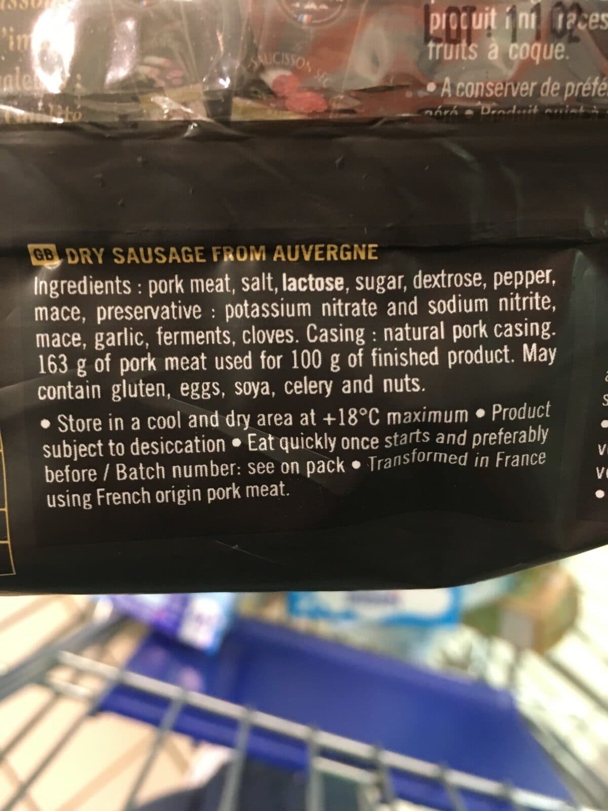 Open Food Facts (nytt NR 501129) Auvernou Saucisse D'auvergne packshot