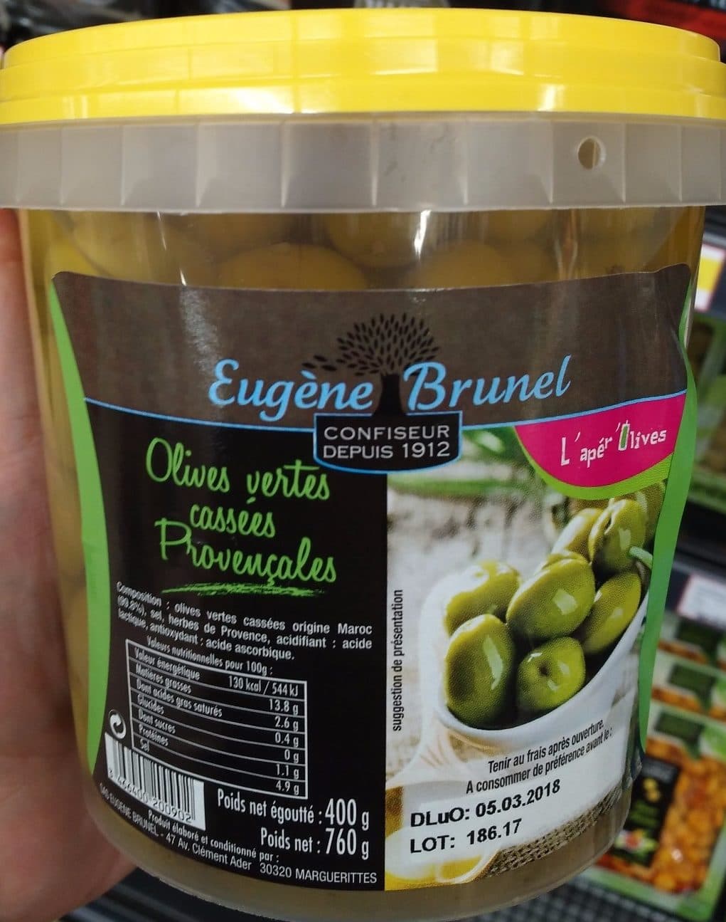 Eugène Brunel Olives Vertes Cassées Provençales packshot