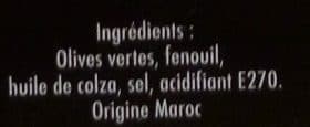 Eugène Brunel Olives vertes cassées fenouil packshot