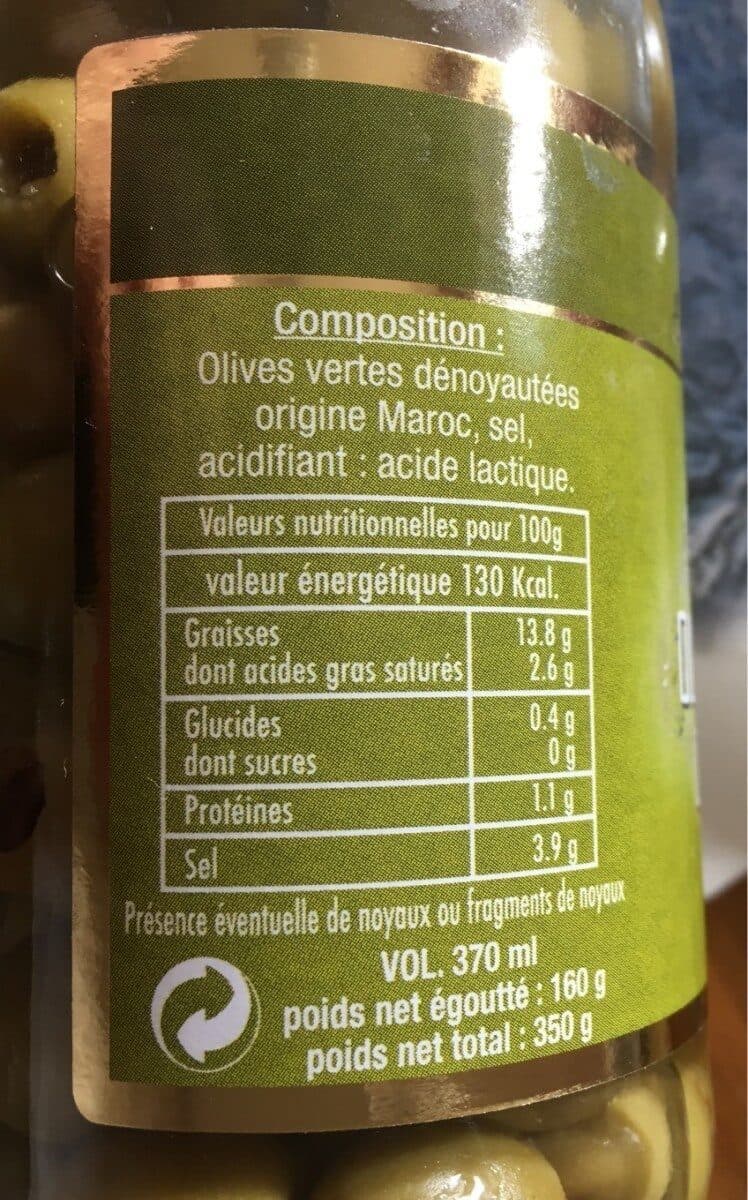 Open Food Facts Olives Vertes Dénoyautées packshot