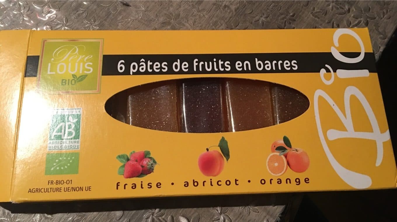 Père LOUIS BIO 6 Pâtes de fruits en barres BIO packshot