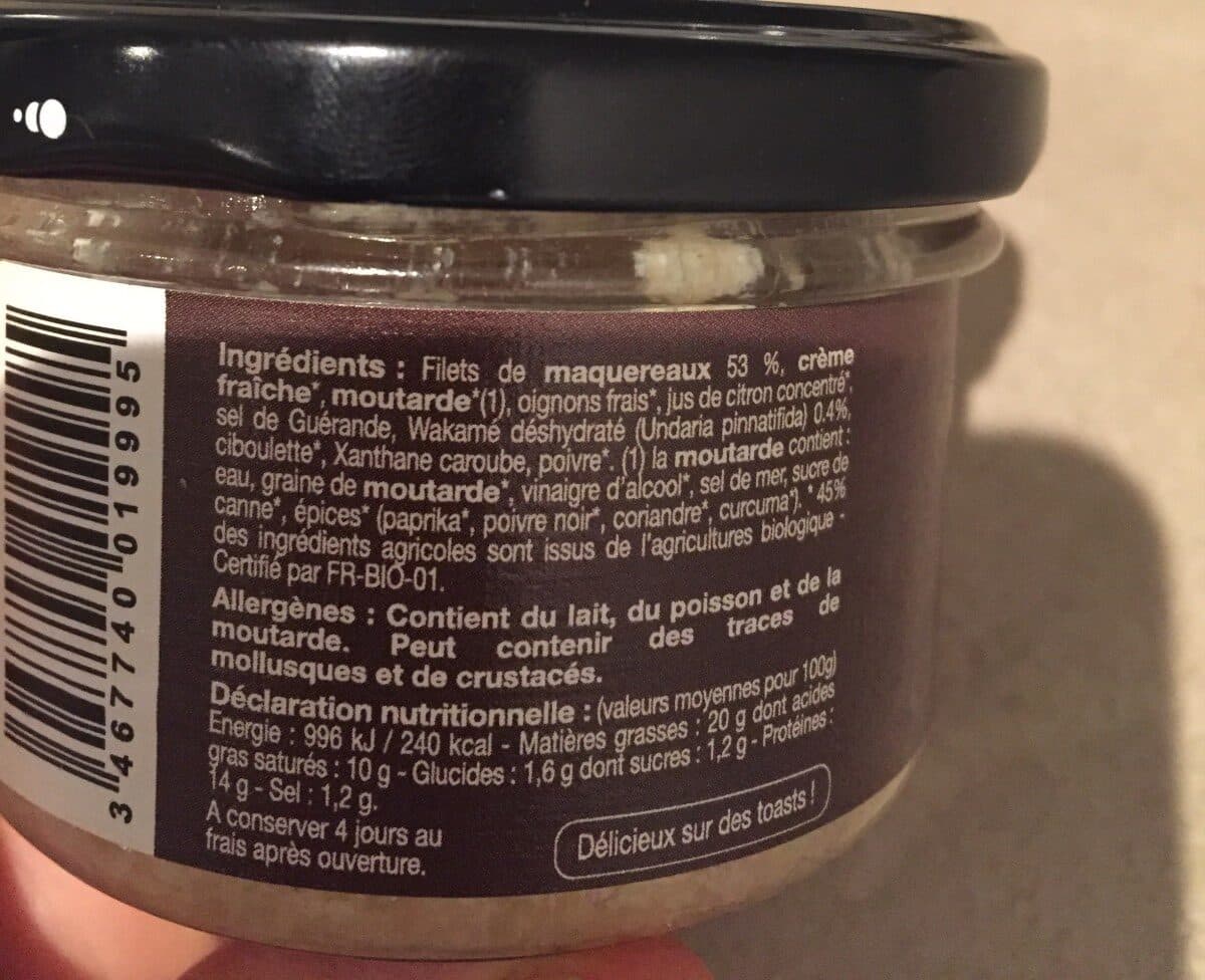 Open Food Facts Rillettes de maquereaux sauvages packshot