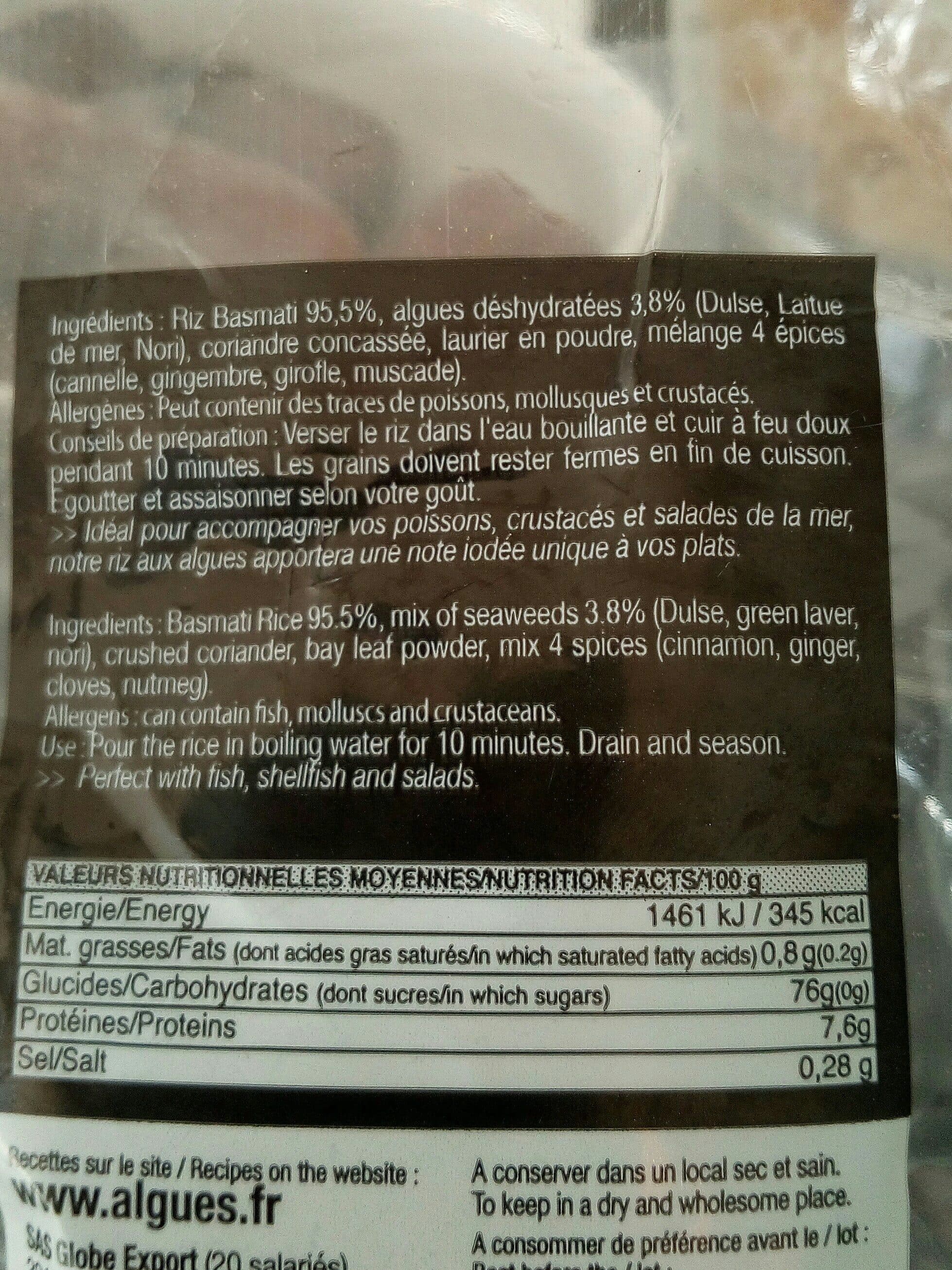 Miss Algae Riz basmati aux algues packshot