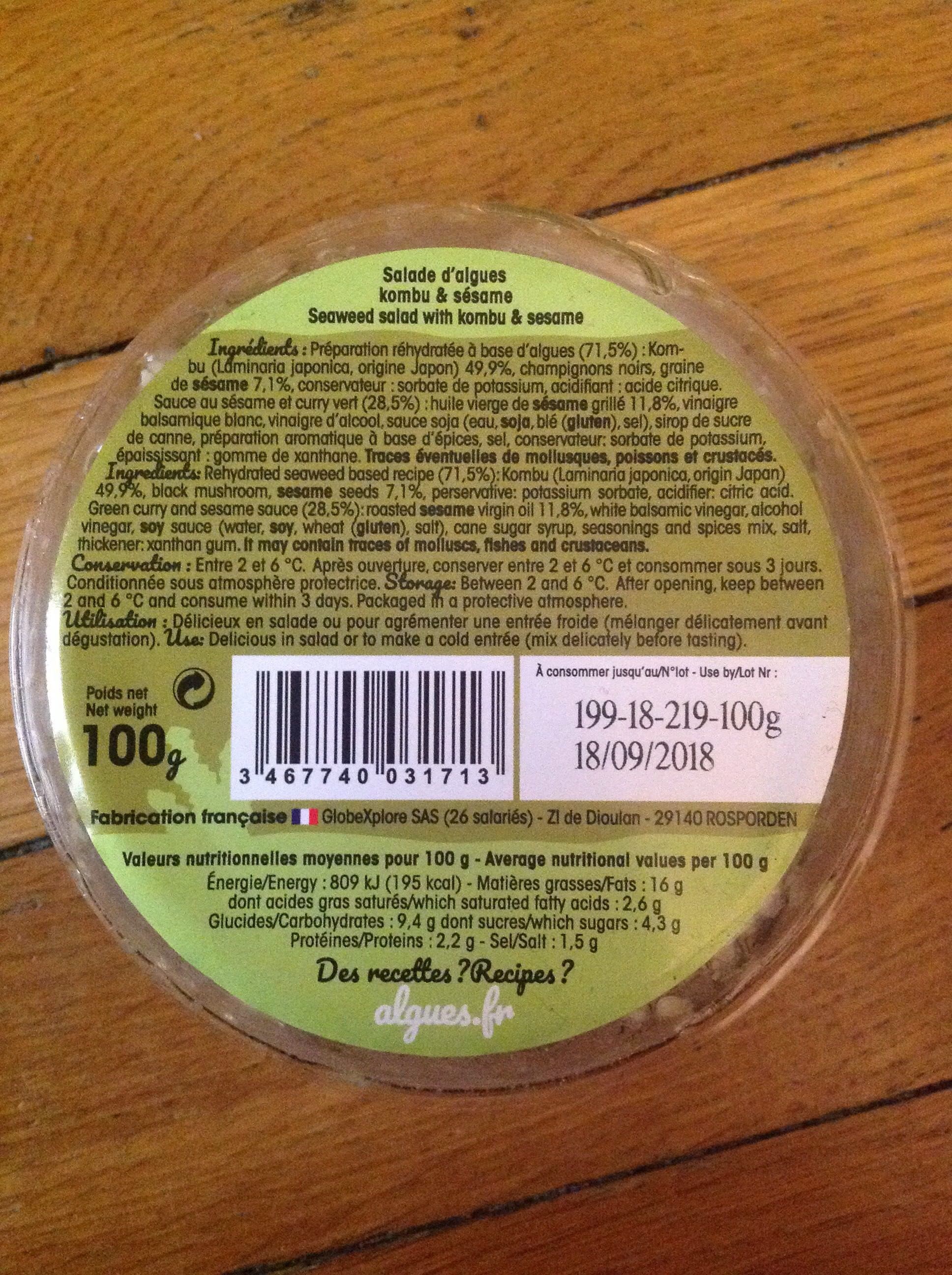Open Food Facts Salade d'Algues packshot