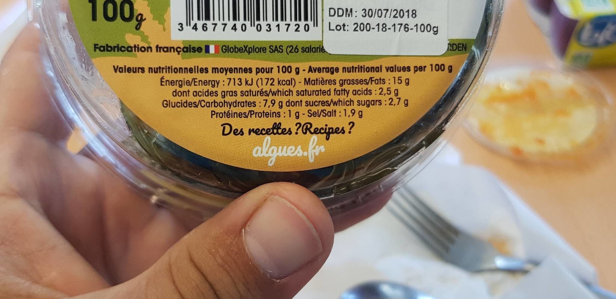 Open Food Facts Salade d'algues kombu et gingembre packshot