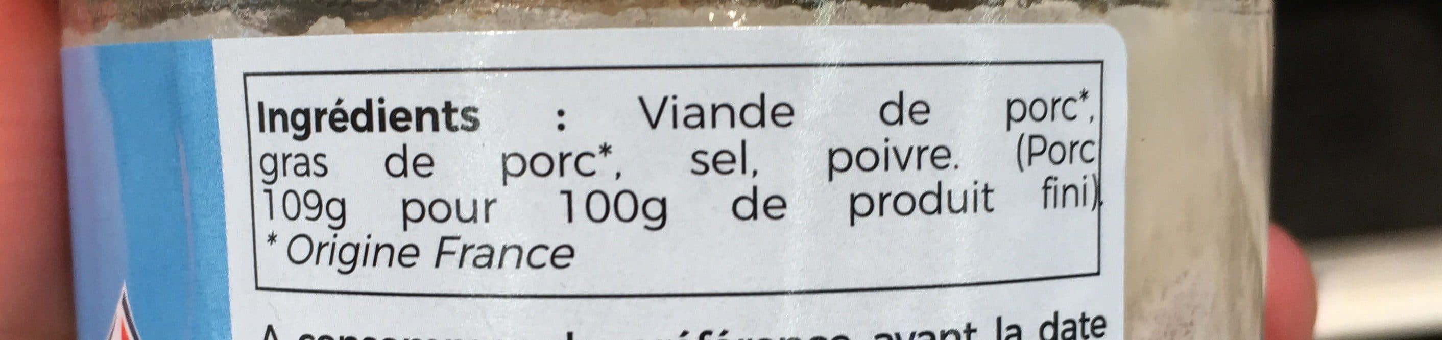 Open Food Facts Rillettes pur porc packshot