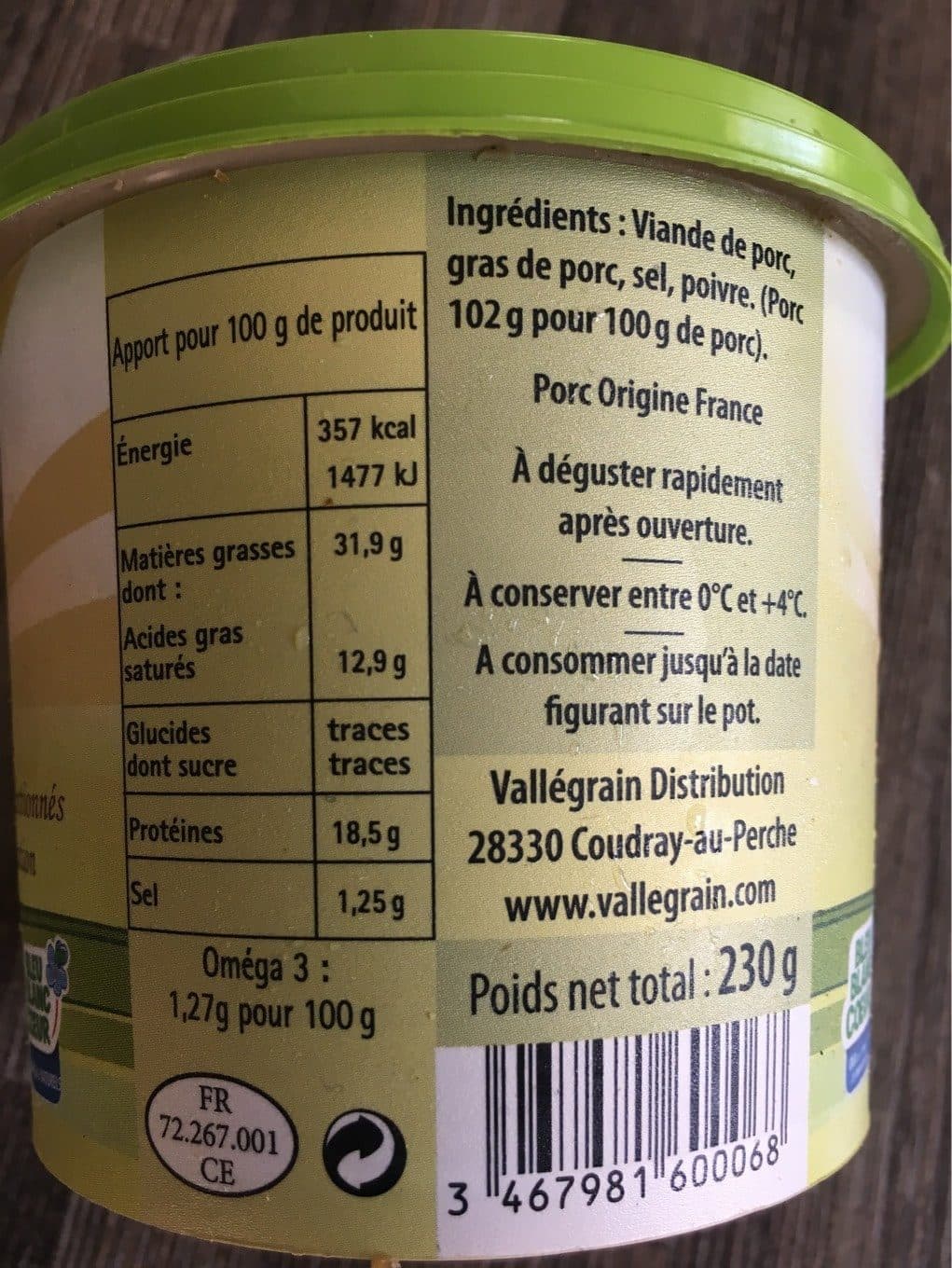 Vallégrain Rillettes packshot