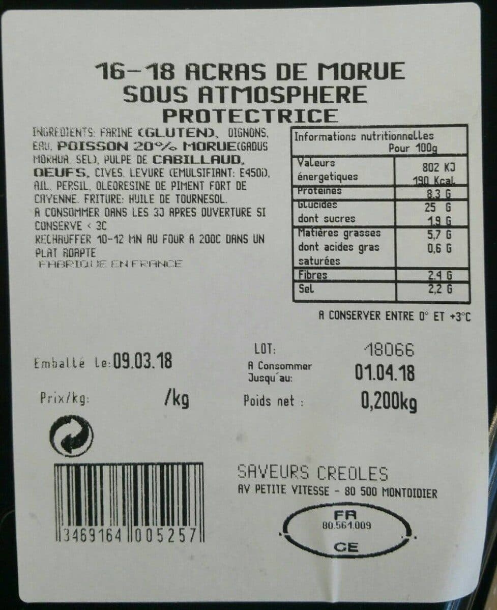 Saveurs Créoles Acras de Morue packshot