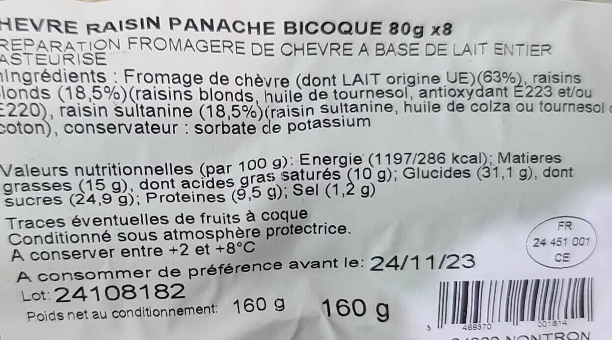 Open Food Facts Chèvre raisin panaché packshot