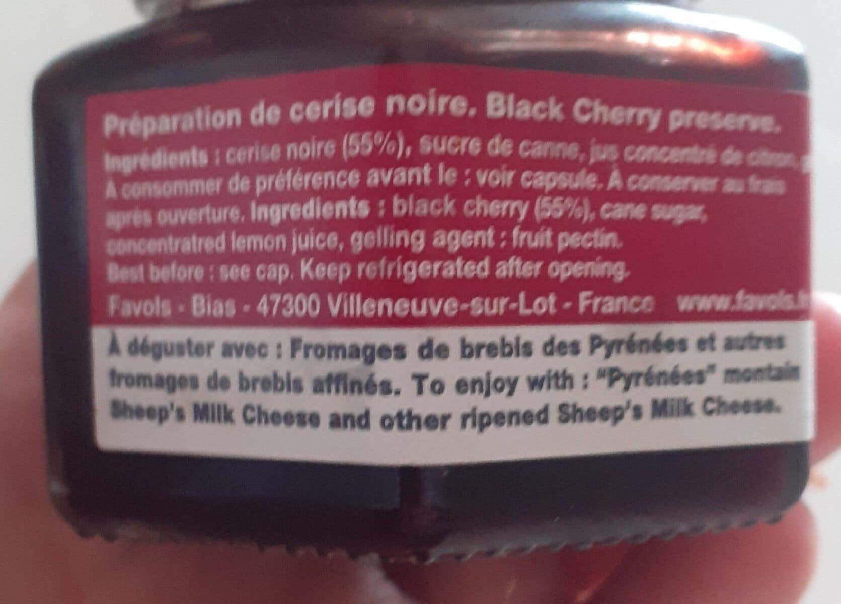 Favols Confiture de cerise noire packshot
