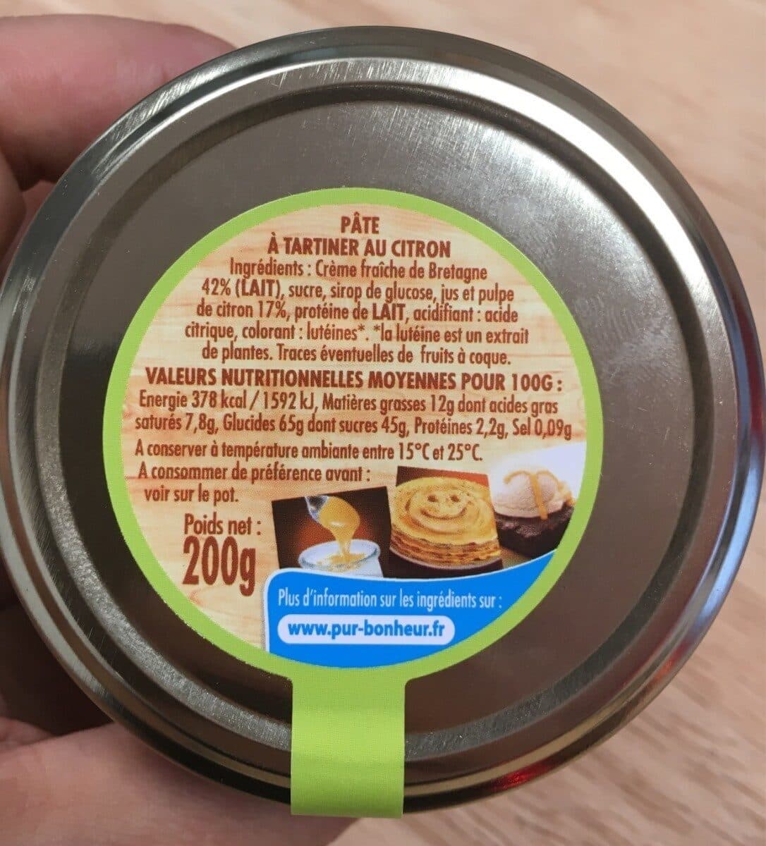 Pur bonheur Citron à tartiner packshot