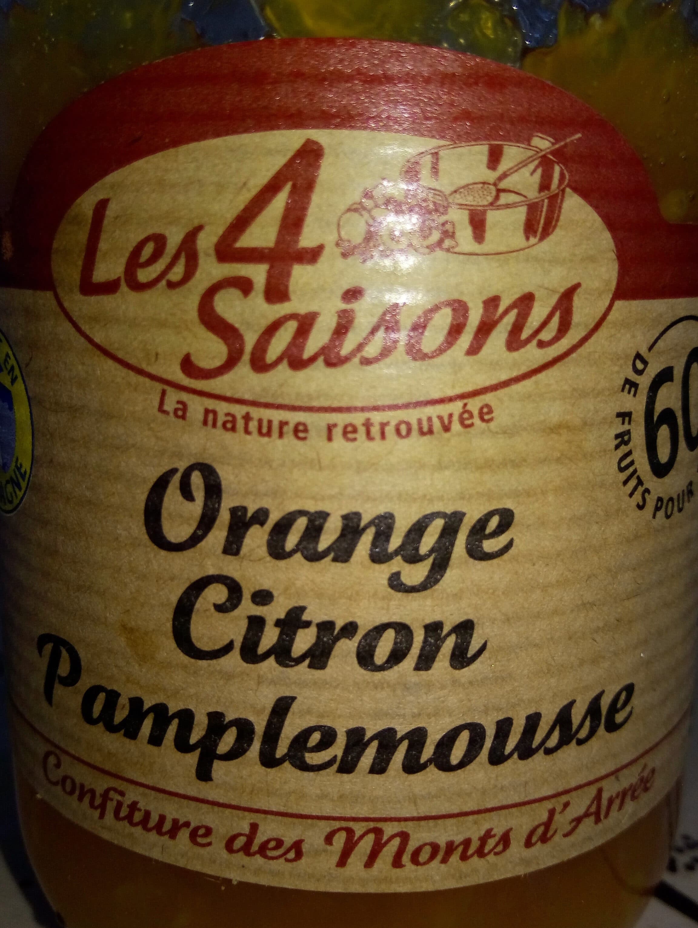 Les 4 Saisons Confiture Orange Citron Pamplemousse packshot