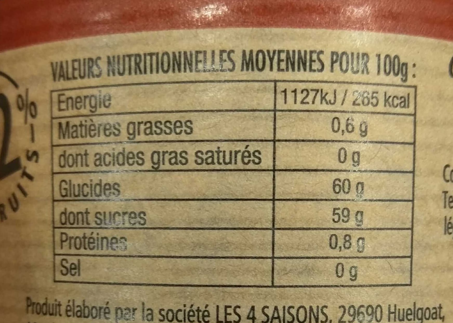 Les 4 Saisons Framboise packshot