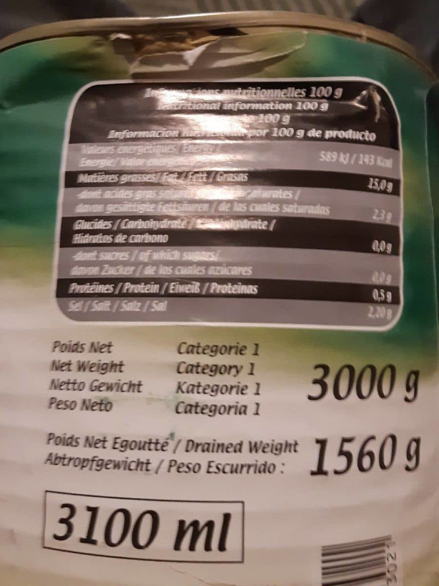 Open Food Facts Olives noires tranchées packshot