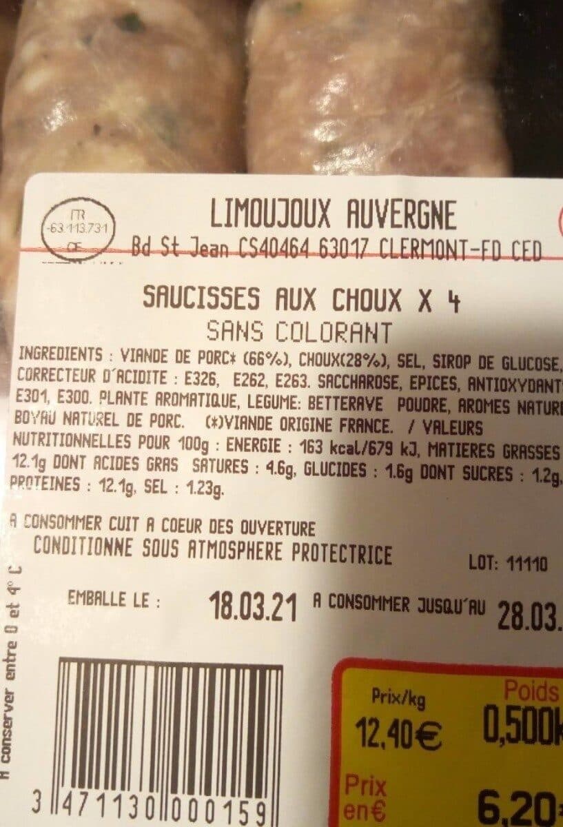 Limoujoux Saucisses régionales au chou packshot