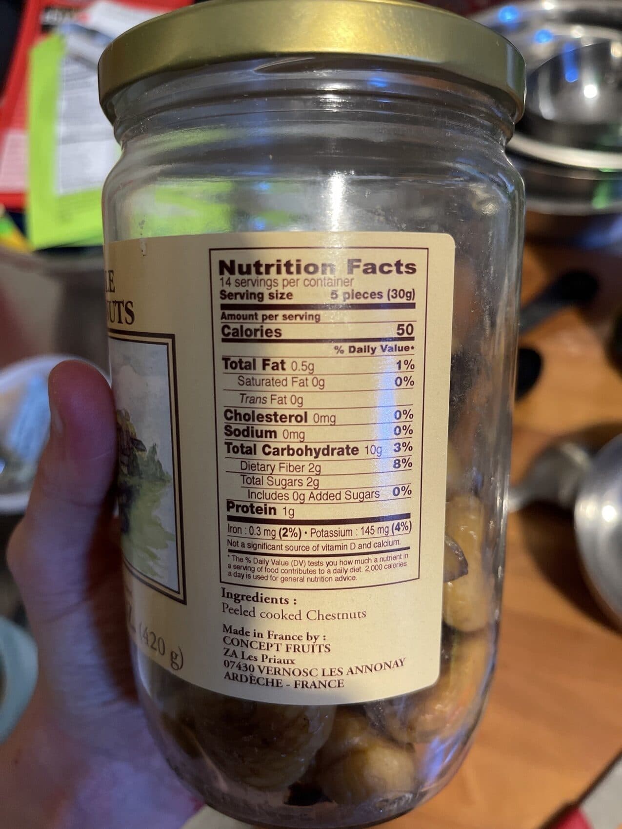 Concept Fruits Marrons cuits packshot
