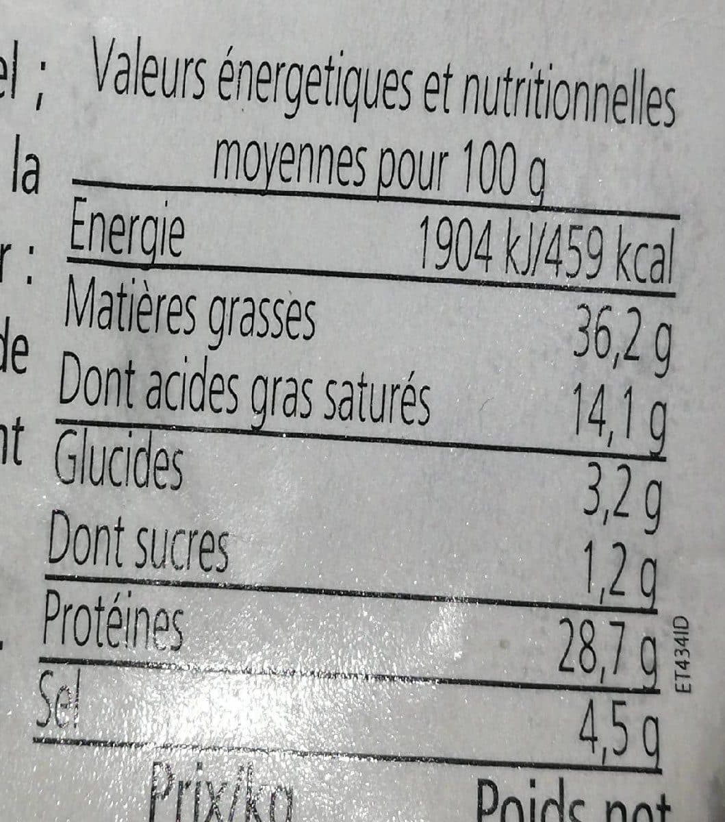 Open Food Facts Saucisson sec au noix packshot