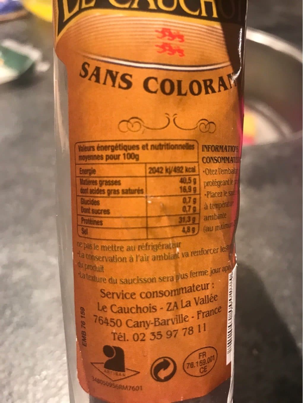 LE cauchois Saucisson sec packshot