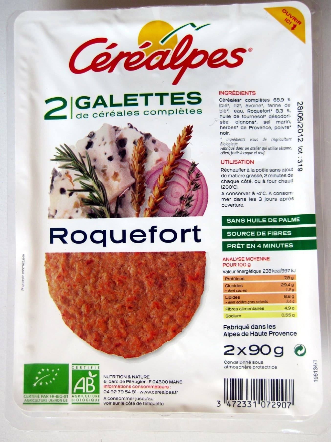 Céréalpes Galettes de céréales complètes Roquefort packshot