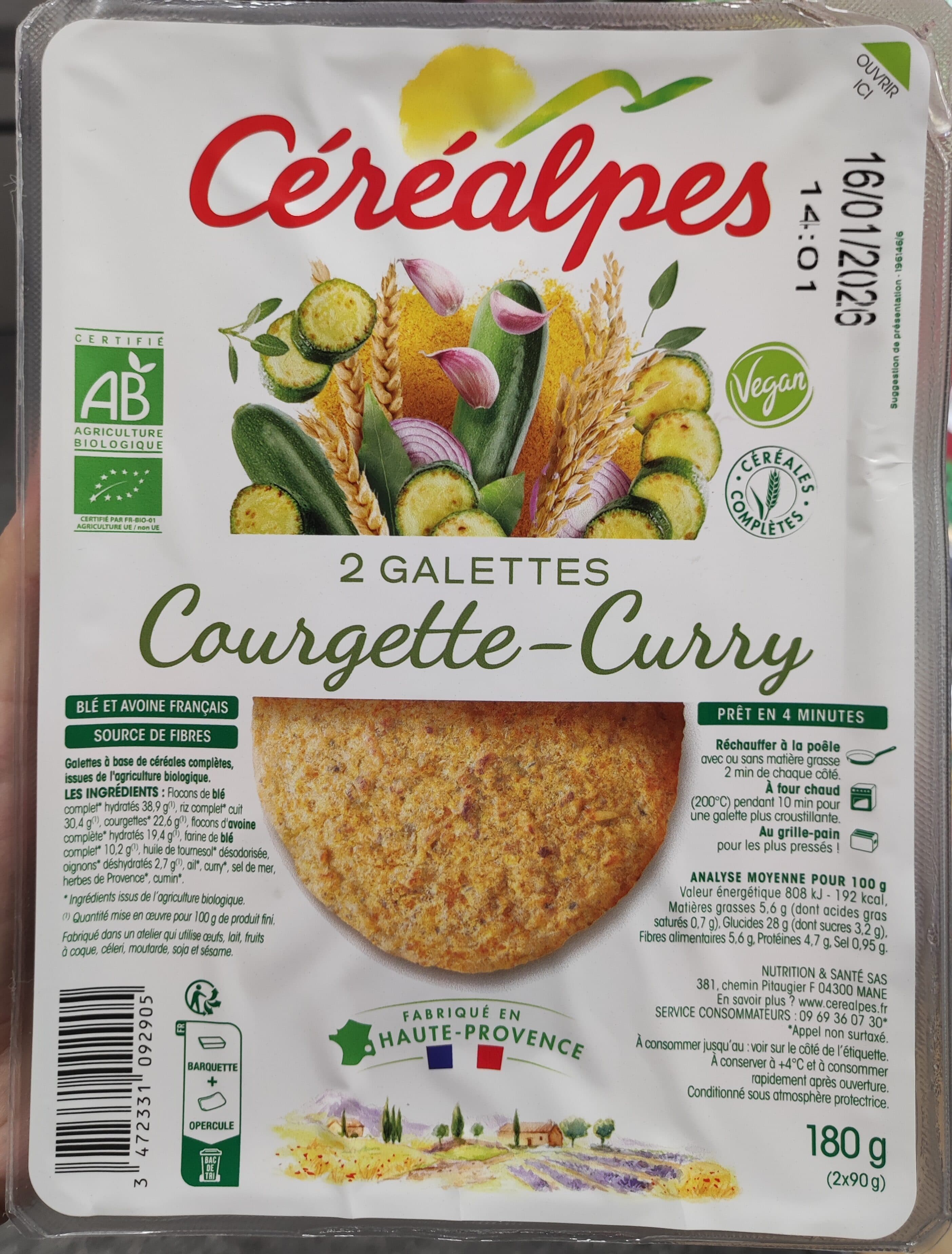 Céréalpes Galettes Courgette-Curry packshot