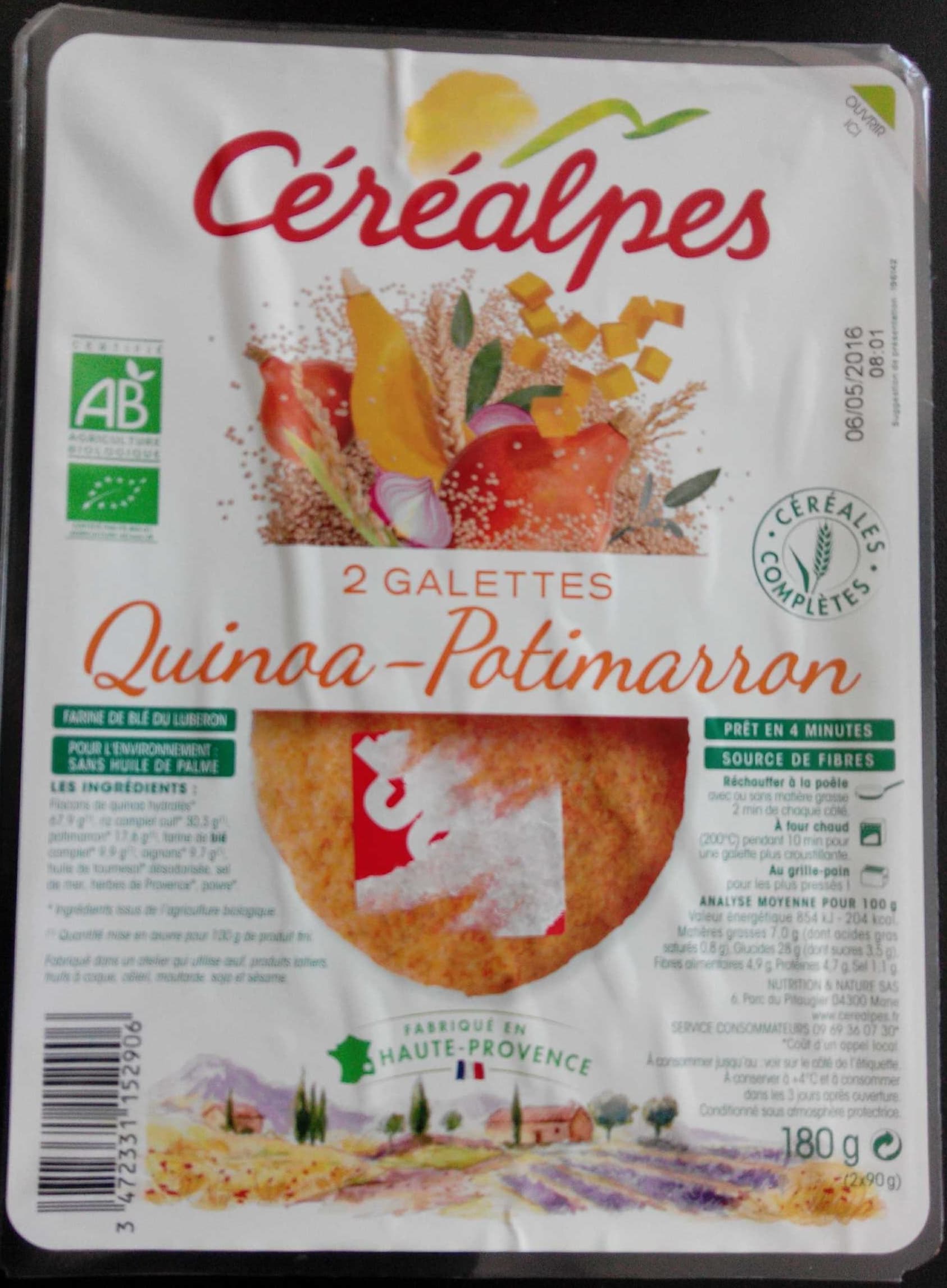 Céréalpes 2 galettes quinoa-potimarron packshot