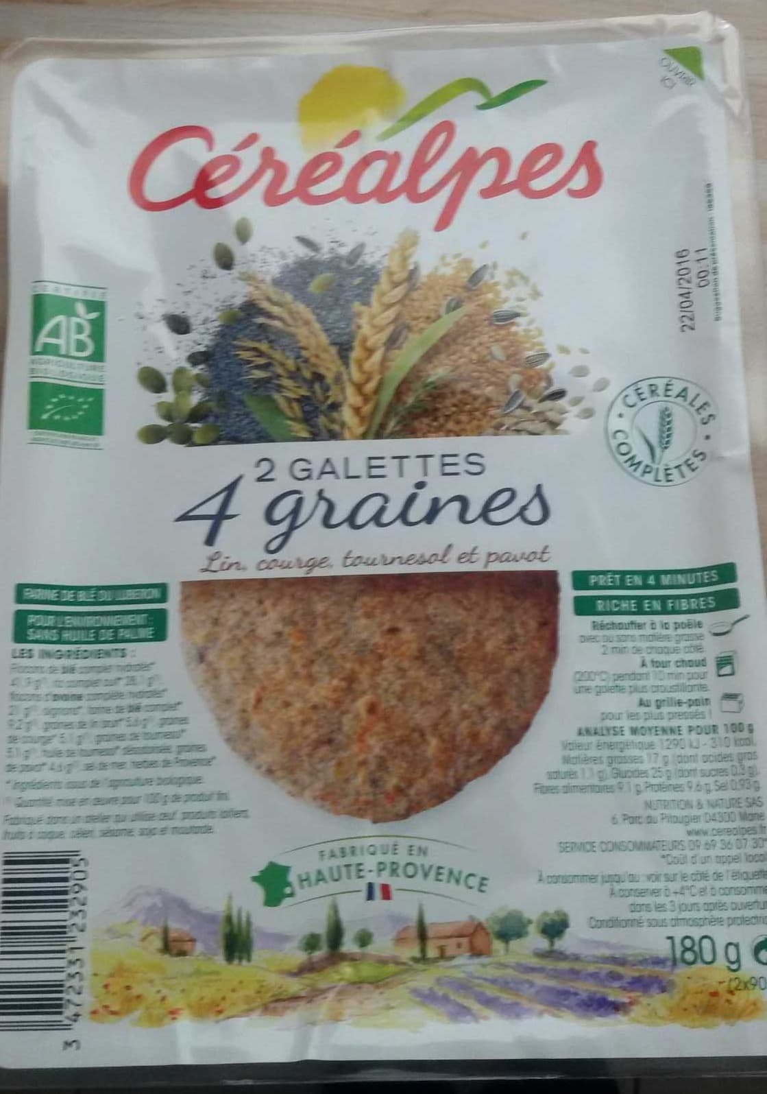 Céréalpes Galettes 4 graines packshot