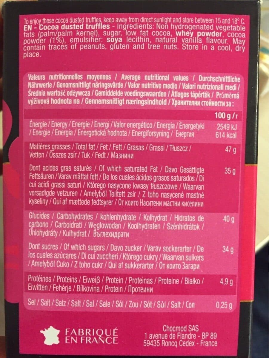 Truffettes De France Truffes fantaisie nature packshot