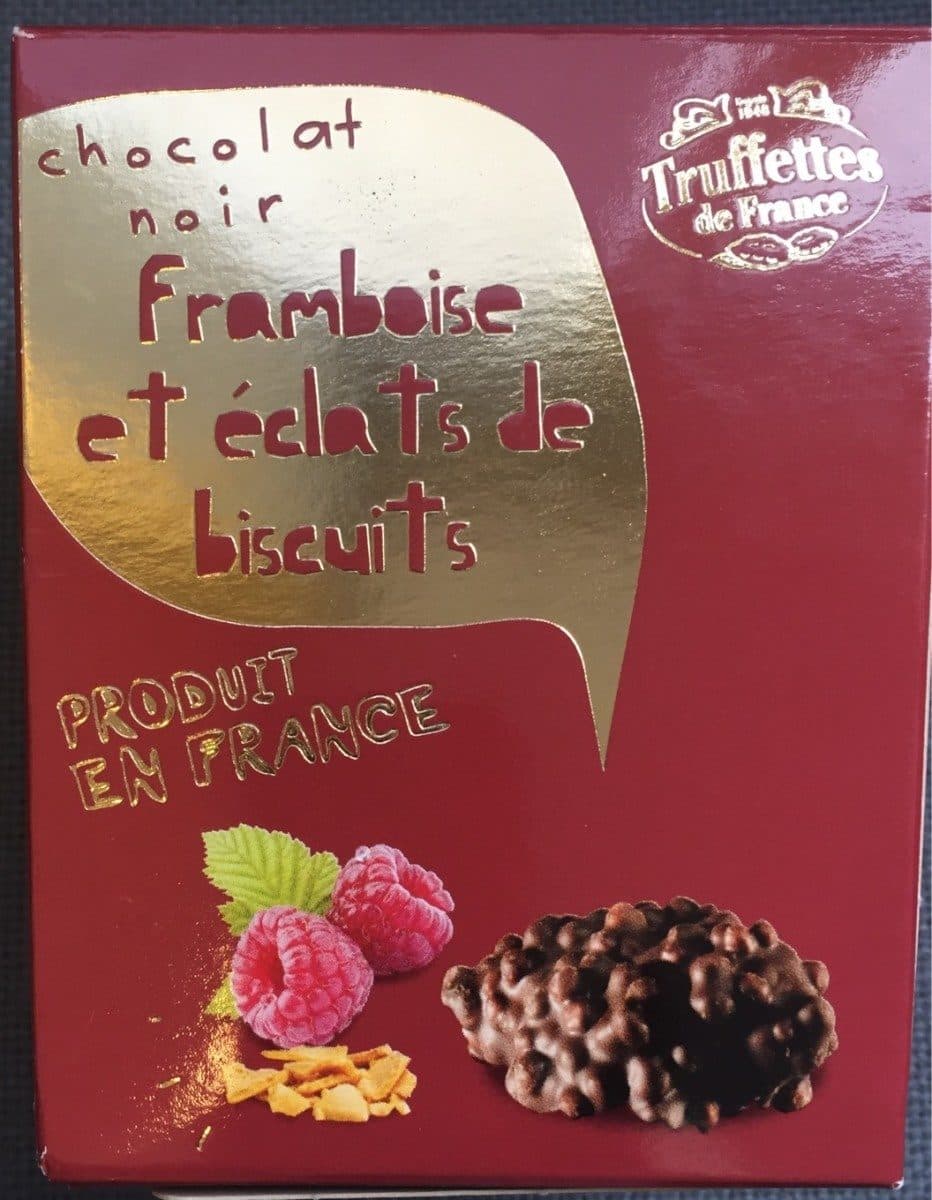 Truffettes De France Chocolat noir, Framboise et éclats de biscuits packshot