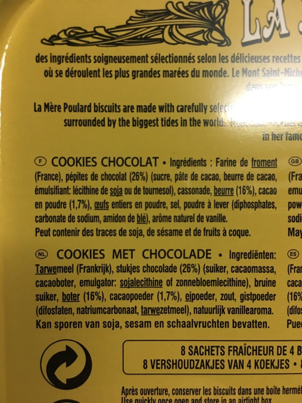 Biscuiterie Mère Poulard Les cookies de la Mère Poulard packshot