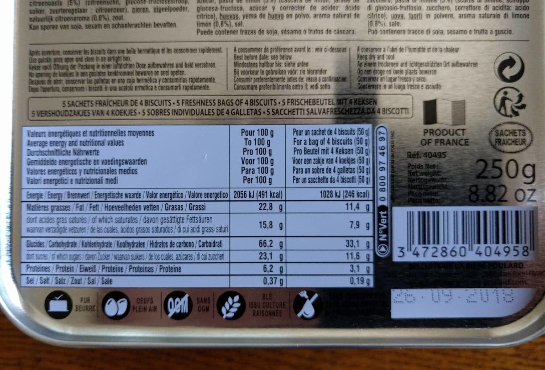 La Mère Poulard Palets citron packshot