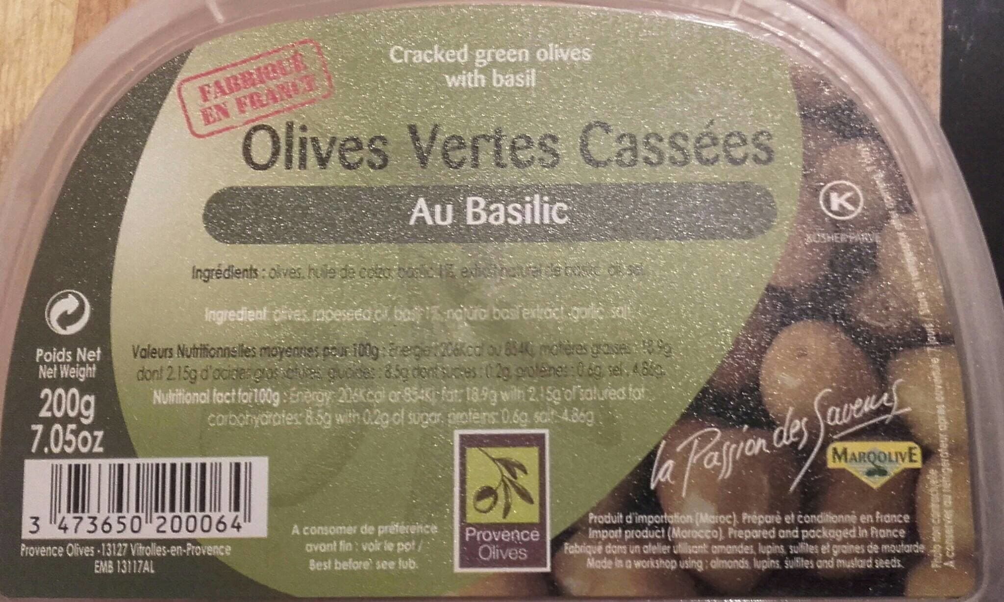 Provence Olives Olive Verte Cassée Au Basilic, packshot