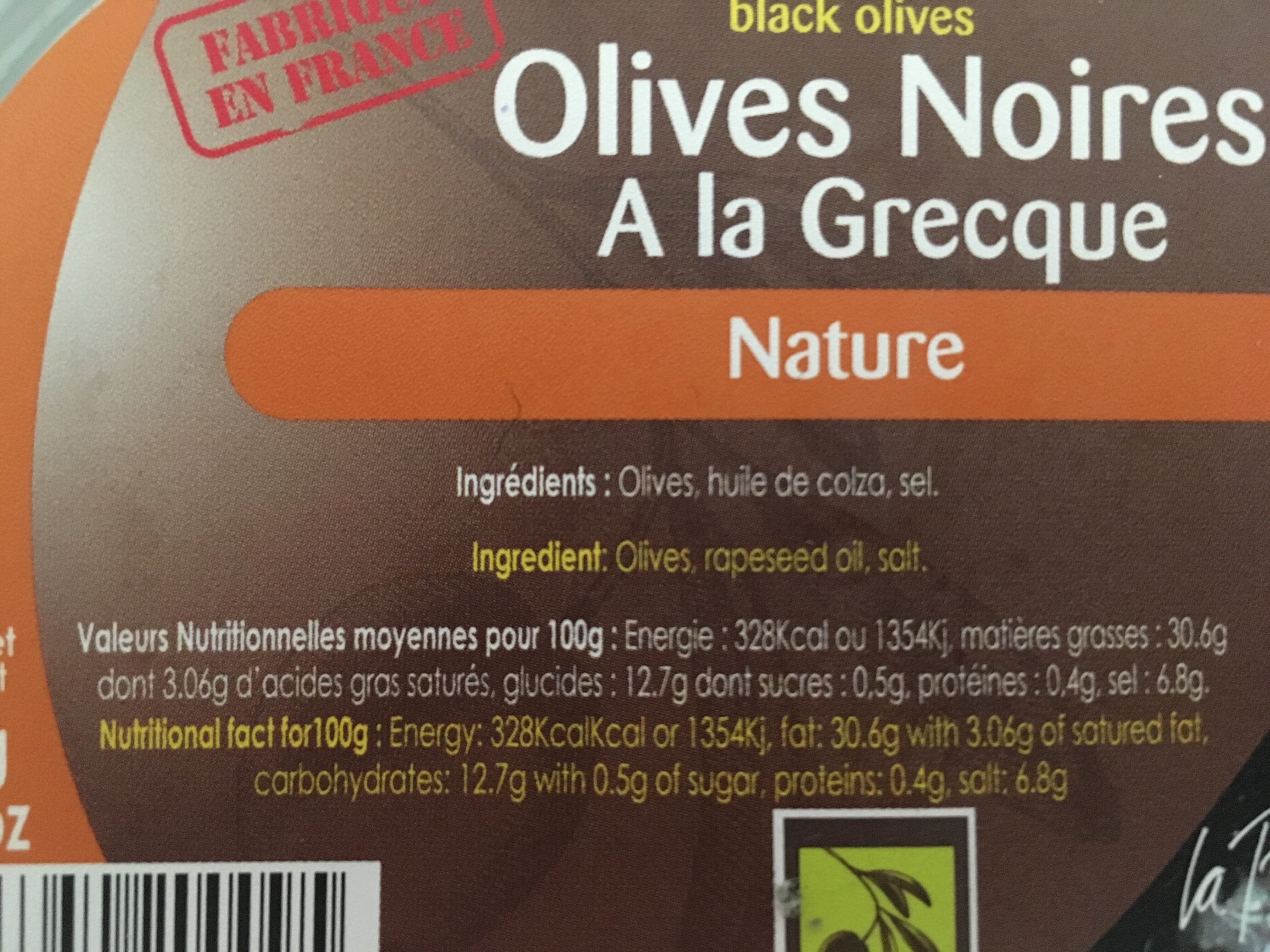 Provence Olives Olives noires a la grecqud packshot