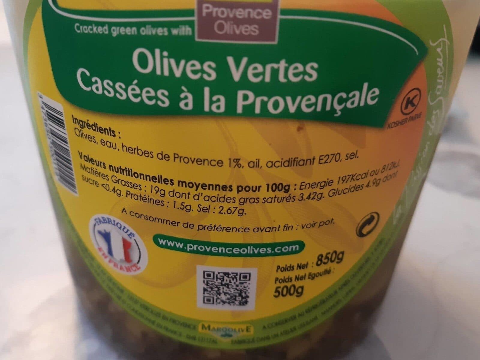 Provence Olives Olives vertes cassées à la Provençale packshot