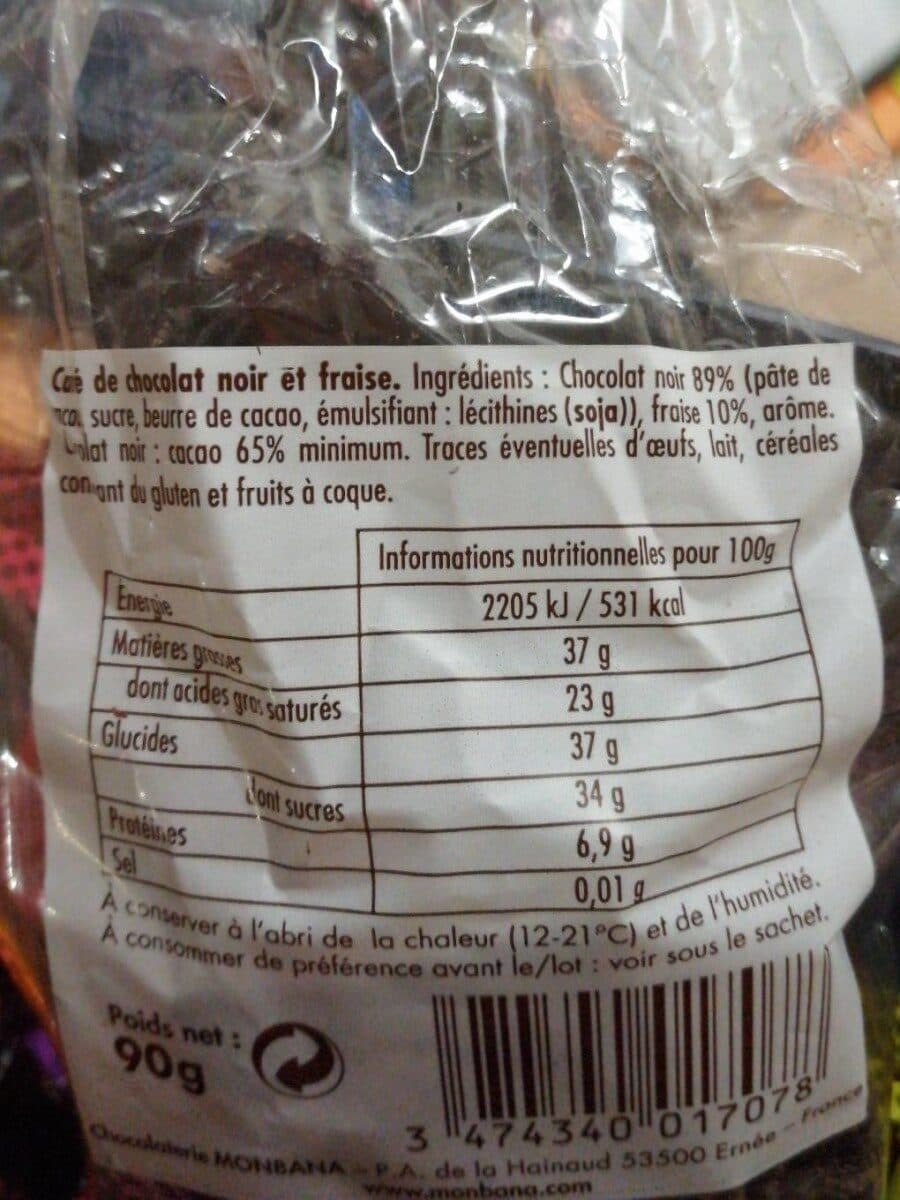 Monbana Chocolat noir et fraise packshot