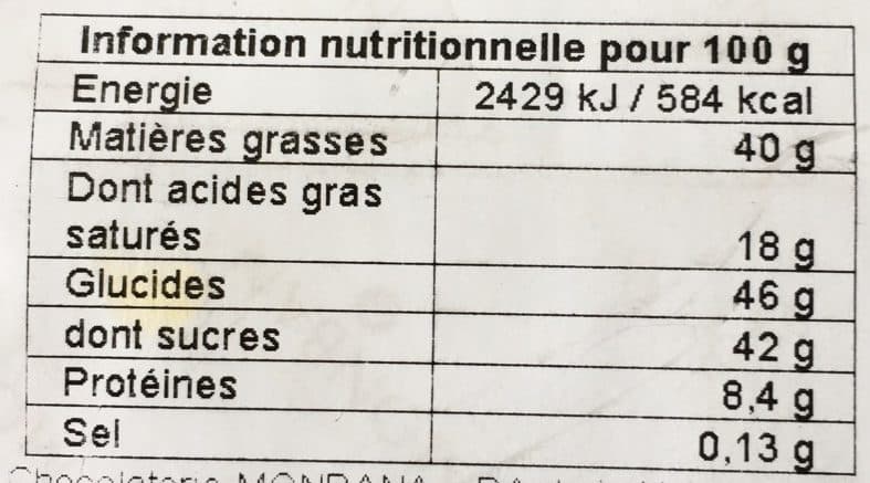 Monbana Chocolat au lait aux noisettes packshot
