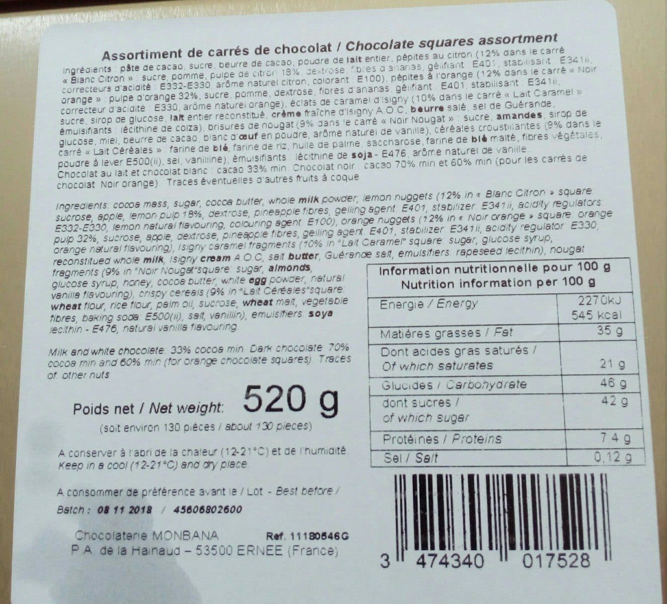 Monbana Chocolat packshot