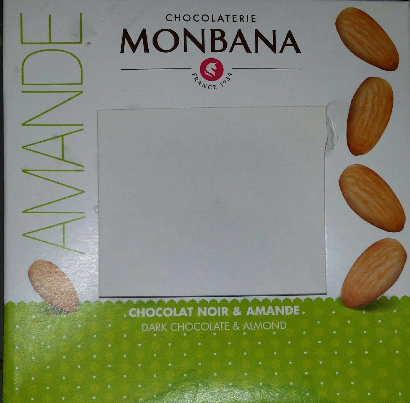 Monbana Chocolat noir et amande packshot